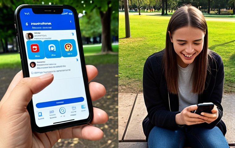 **Image:** A split screen. On one side, a person looking anxiously at their smartphone, surrounded by glowing social media icons. On the other side, the same person sitting outside in a park, smiling and talking with friends. Focus on contrasting the digital world with real-life connection.