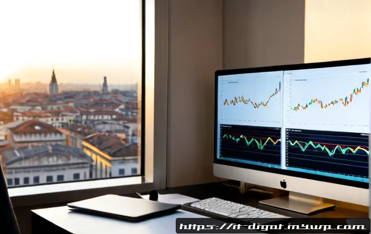 Home 11 디지털 트렌드 분석과 예측 방법 - Photorealistic modern analytics workspace in Milan, Italy, an Italian business analyst in smart casu...